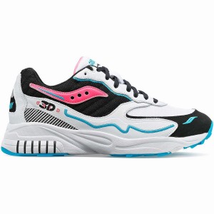 Saucony 3D Grid Hurricane Miesten Tennarit Valkoinen Mustat Pinkki | Suomi S49732-Q32