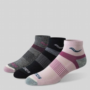 Saucony Inferno Merino Villa Blend Quarter 3-Pack Naisten Sukat Pinkki | Suomi S25086-P74