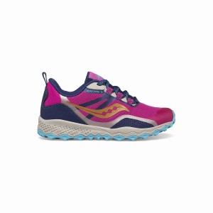 Saucony Peregrine 12 Shield Sneaker Lasten Juoksukengät Laivastonsininen Turkoosi Pinkki | Suomi S60579-R06