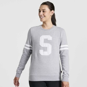 Saucony Rested Crewneck Naisten Collegepaita Vaaleanharmaat | Suomi S26015-L92