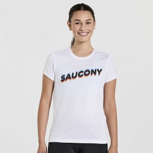 Saucony Stopwatch Graafinen Lyhyt Sleeve Naisten T Paidat Valkoinen | Suomi S21378-N04