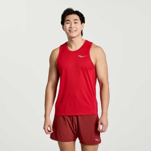 Saucony Stopwatch Singlet Miesten Hihaton Paita Punainen | Suomi S41325-W31