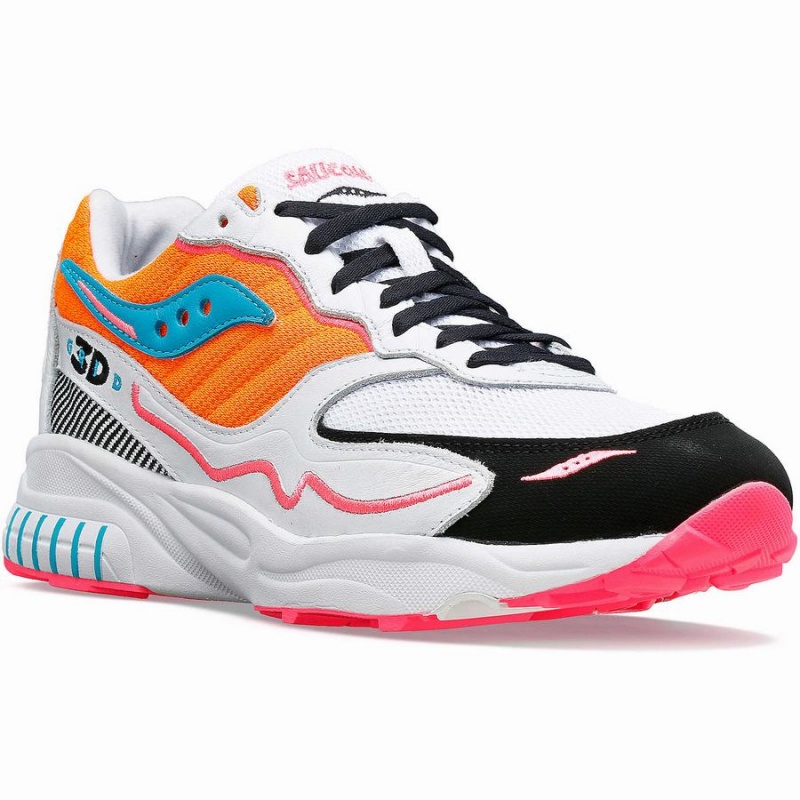 Saucony 3D Grid Hurricane Miesten Tennarit Valkoinen Oranssi | Suomi S03149-L96