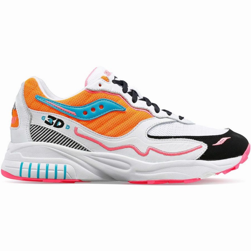 Saucony 3D Grid Hurricane Miesten Tennarit Valkoinen Oranssi | Suomi S03149-L96