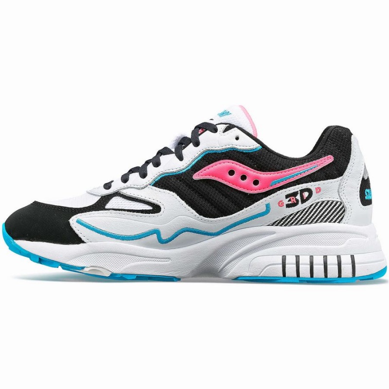 Saucony 3D Grid Hurricane Miesten Tennarit Valkoinen Mustat Pinkki | Suomi S49732-Q32