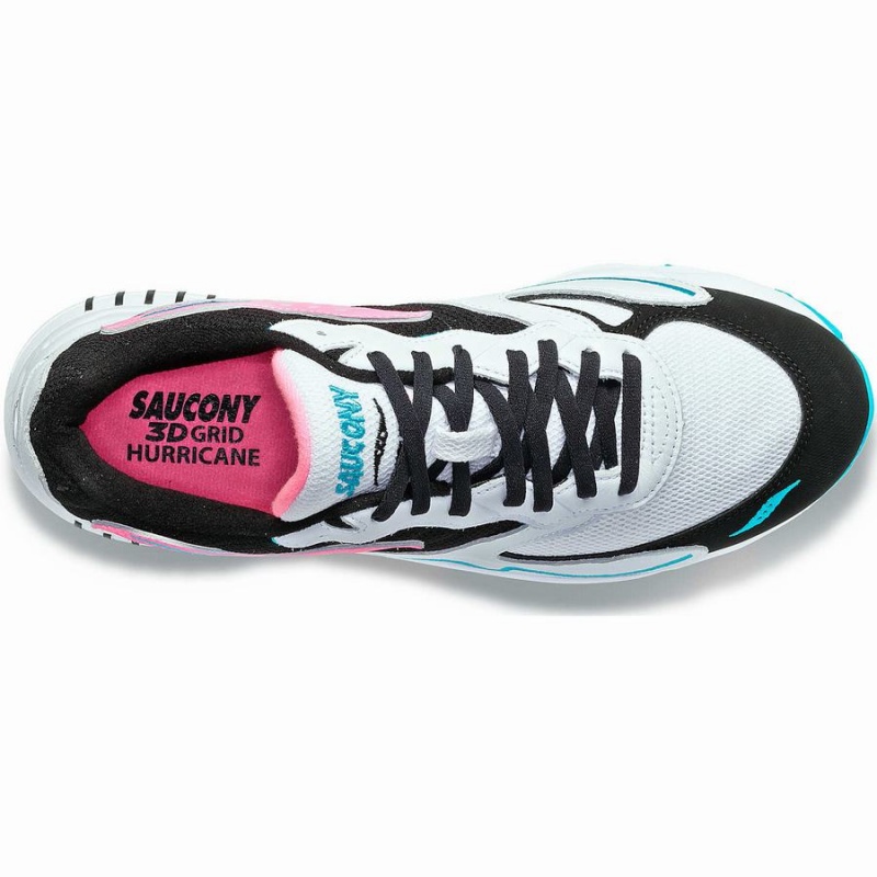 Saucony 3D Grid Hurricane Miesten Tennarit Valkoinen Mustat Pinkki | Suomi S49732-Q32