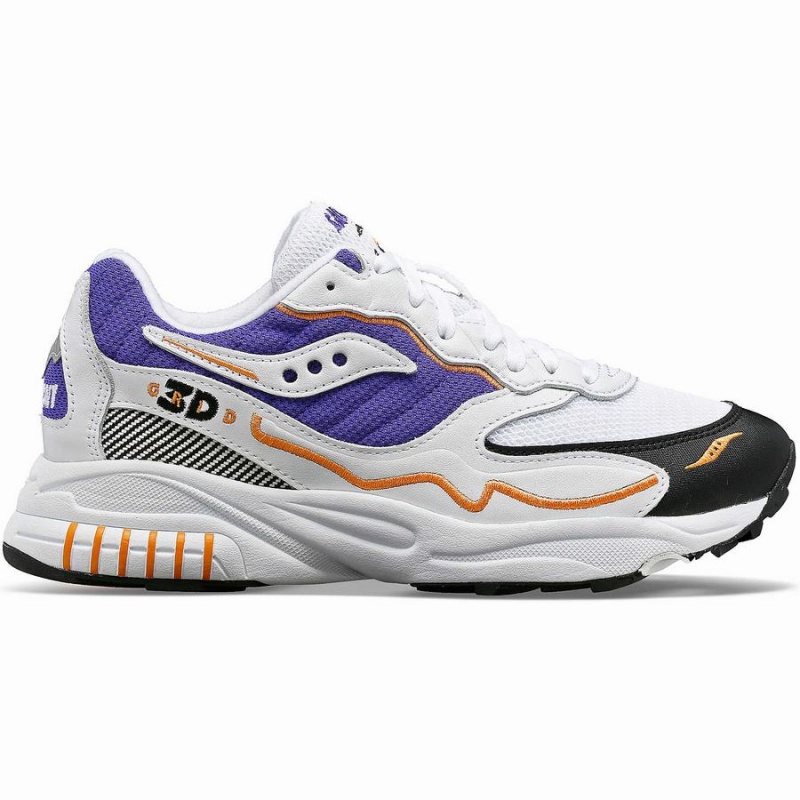 Saucony 3D Grid Hurricane Miesten Tennarit Valkoinen Violetit | Suomi S23680-E70