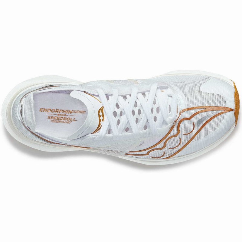 Saucony Endorphin Elite Miesten Juoksukengät Valkoinen Kultaiset | Suomi S12397-K42