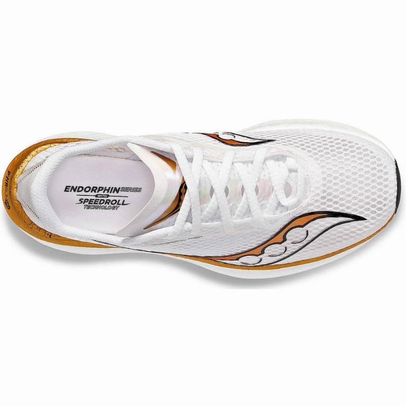 Saucony Endorphin Pro 3 Miesten Juoksukengät Valkoinen Kultaiset | Suomi S90618-J18