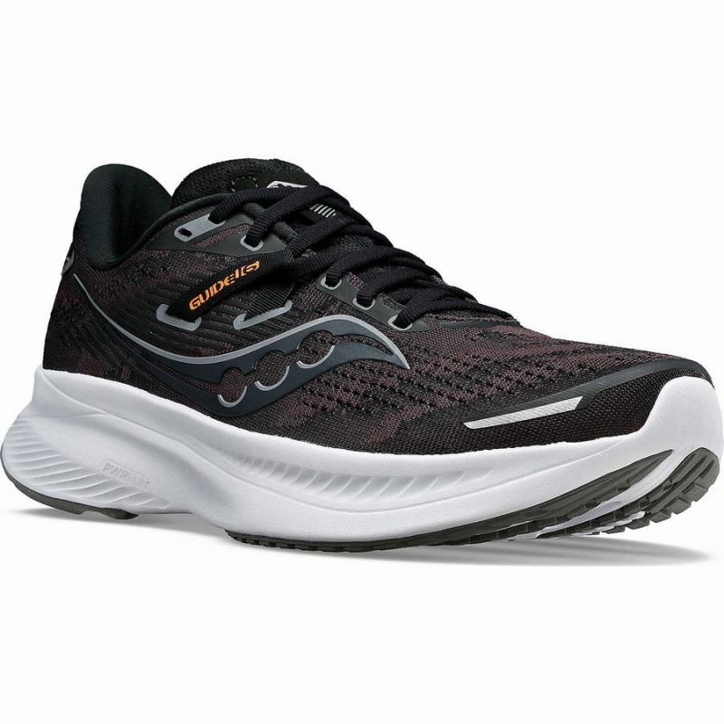 Saucony Guide 16 Leveät Miesten Juoksukengät Mustat Valkoinen | Suomi S90367-F10