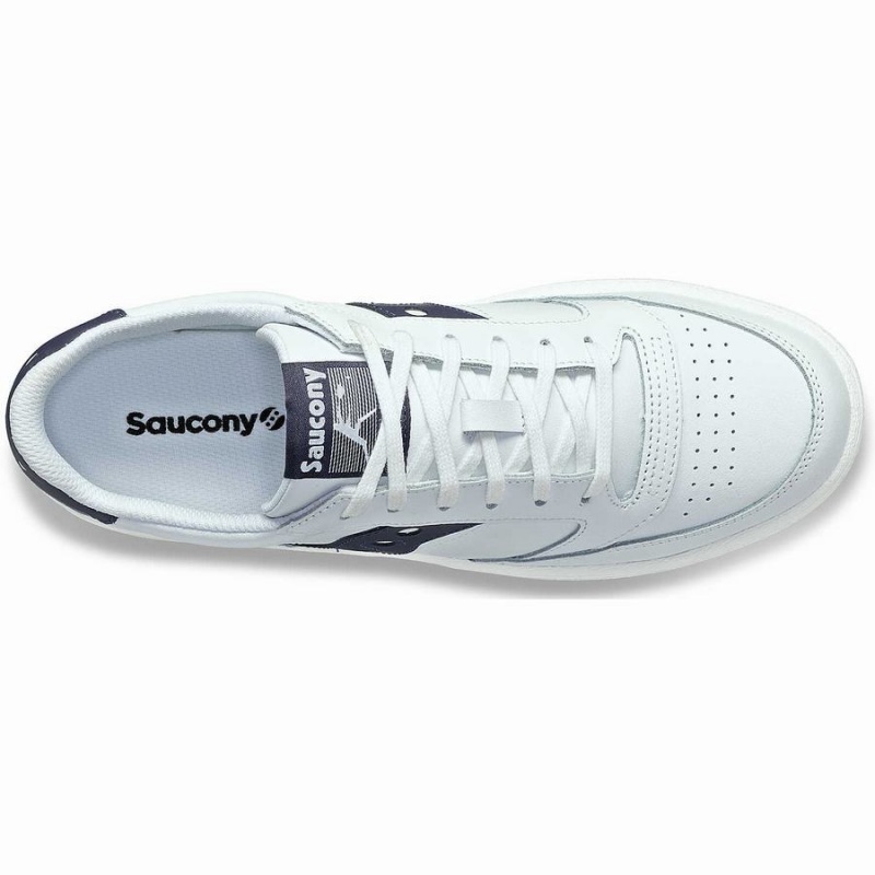 Saucony Jazz Court PU Miesten Tennarit Valkoinen Laivastonsininen | Suomi S78950-W80