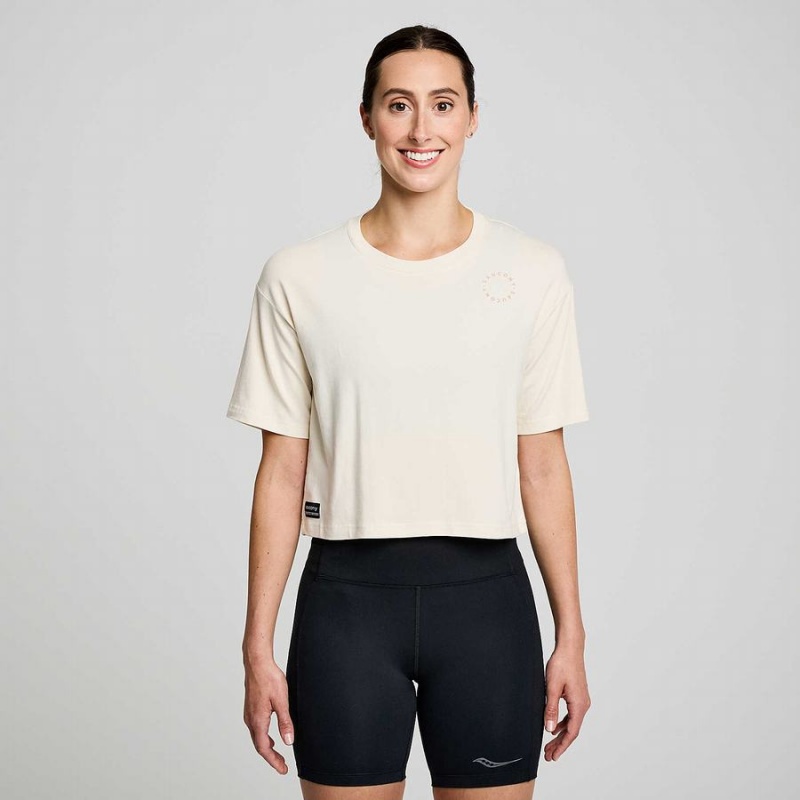 Saucony Recovery Boxy Tee Naisten T Paidat Beige | Suomi S25164-W57