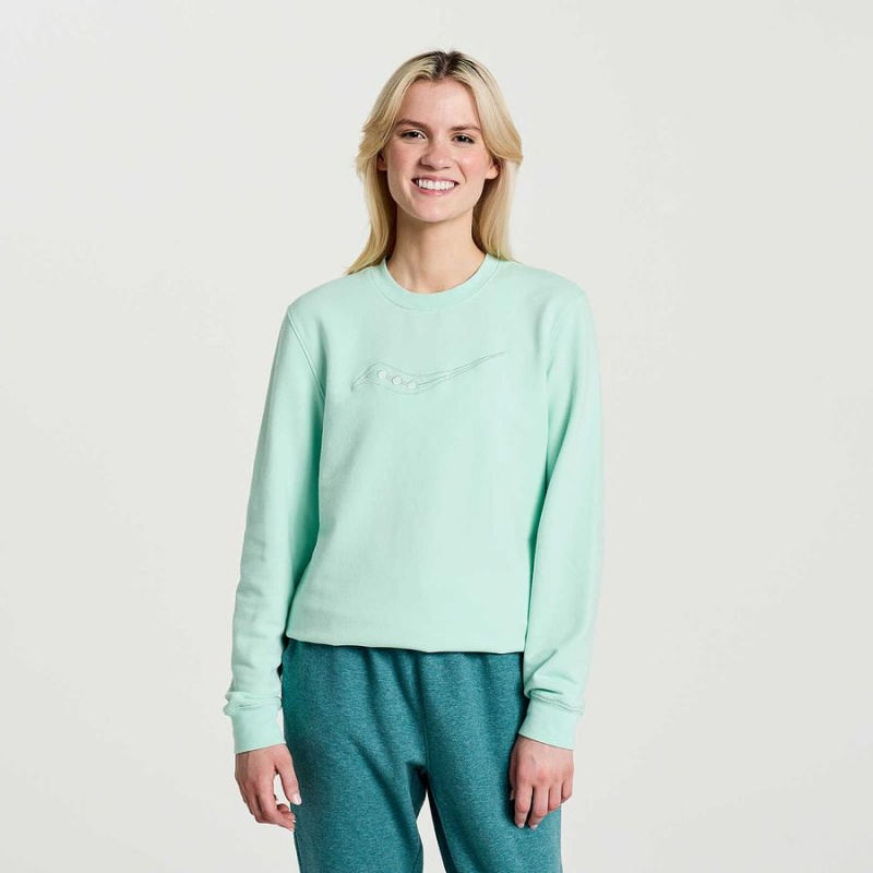 Saucony Rested Crewneck Naisten Collegepaita Turkoosi | Suomi S64315-Q05