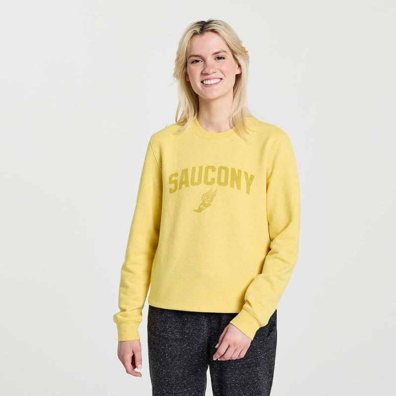 Saucony Rested Crewneck Naisten Collegepaita Keltainen | Suomi S32581-W26