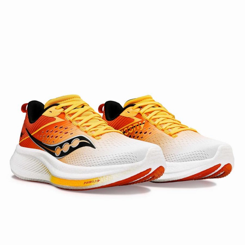 Saucony Ride 17 Miesten Juoksukengät Valkoinen Kultaiset | Suomi S92451-X08