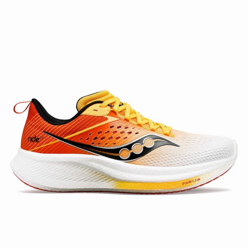 Saucony Ride 17 Miesten Juoksukengät Valkoinen Kultaiset | Suomi S92451-X08