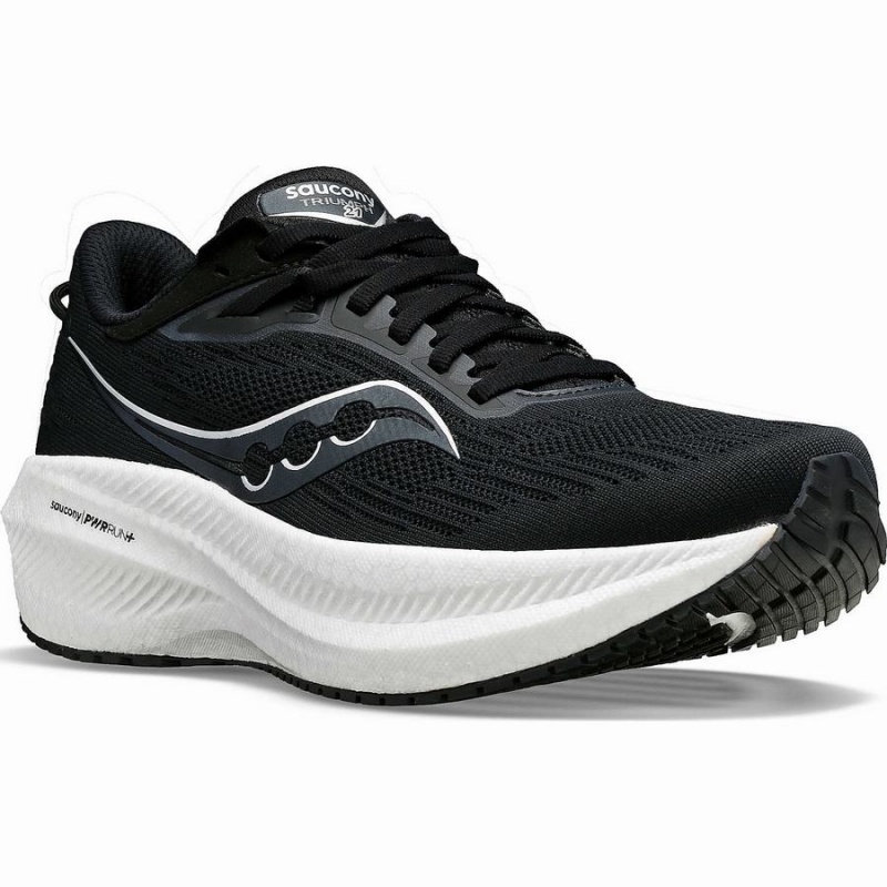 Saucony Triumph 21 Leveät Miesten Juoksukengät Mustat Valkoinen | Suomi S42510-S81