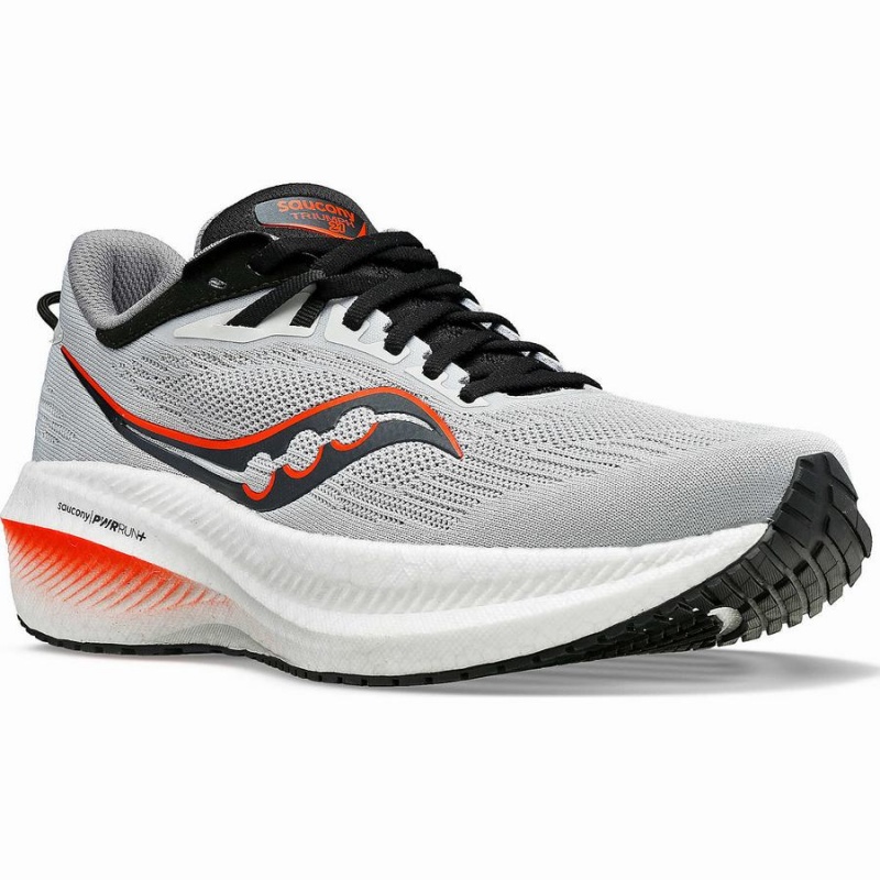 Saucony Triumph 21 Leveät Miesten Juoksukengät Harmaat Mustat | Suomi S27640-D27