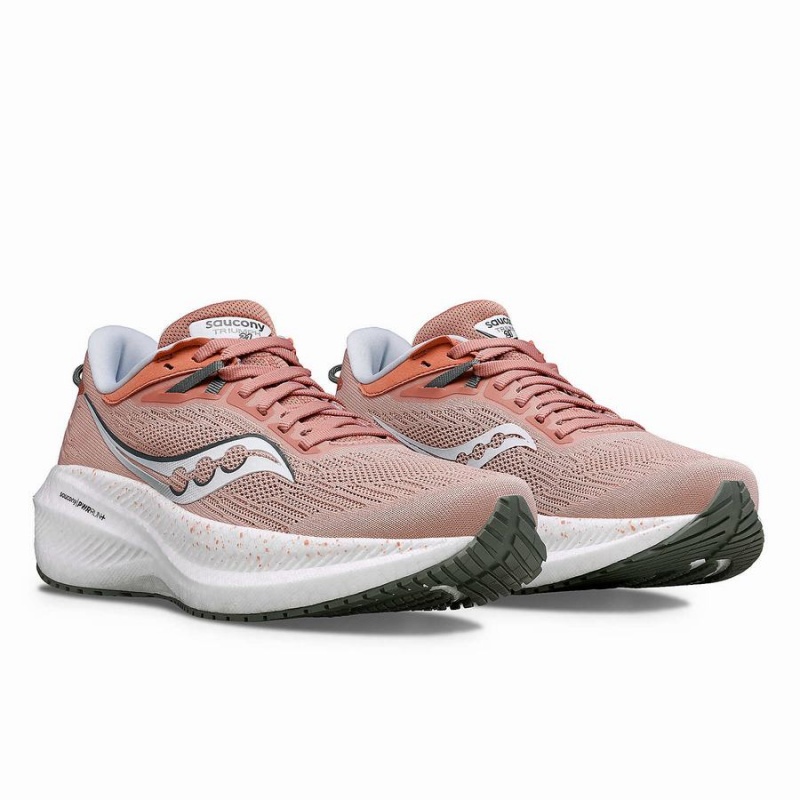 Saucony Triumph 21 Leveät Naisten Juoksukengät Lotus / Bough | Suomi S20756-H75