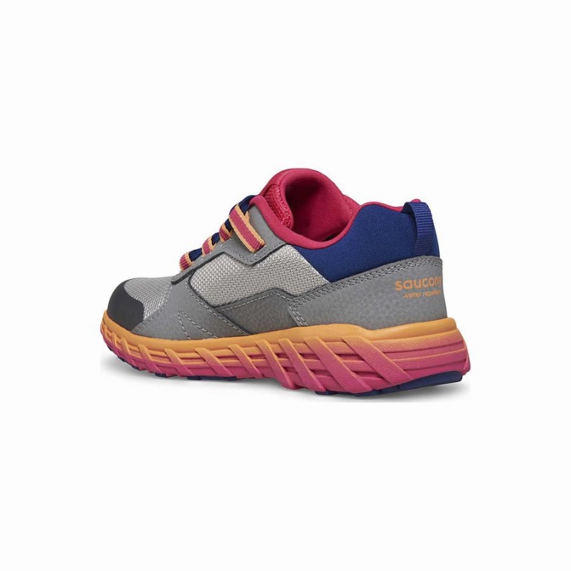 Saucony Tuuli Shield 2.0 Sneaker Lasten Juoksukengät Harmaat Pinkki Laivastonsininen | Suomi S68754-P64