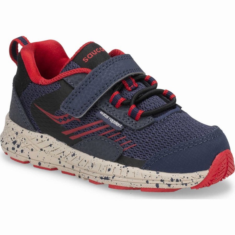 Saucony Tuuli Shield A/C Jr. Sneaker Lasten Juoksukengät Laivastonsininen Punainen | Suomi S37064-S08